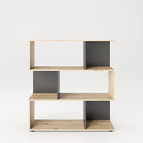 phoenix group Regal SHELFY mit 6 Fächern, Artisan Eiche mit Grau