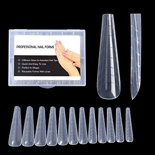 BNG 120 Stück Dual Nagelformen Profi Nagelverlängerung Flache Quadratische Nagel Formen Für Polymer Nagel Gel Verlängerung Schneller Aufbau, Vollständige Abdeckung Doppelformen-Set, Form H