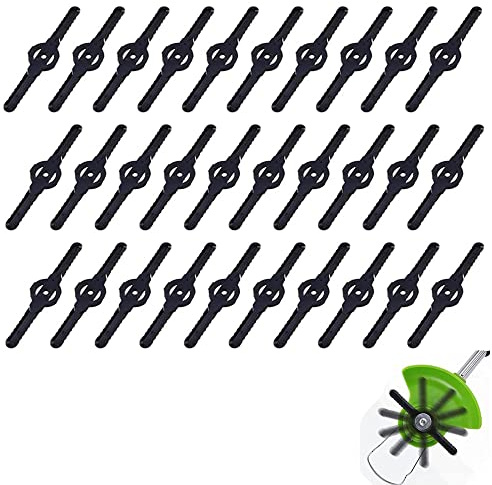 SEABABOO 30PCS Ersatzmesser Rasentrimmer Kunststoffersatzklingen | Rasenmäherklinge Kunststoff Rasentrimmer Messer Universal Rasentrimmer Messer Kompatibel mit 3-in-1-Mähern, Mini-Mähern