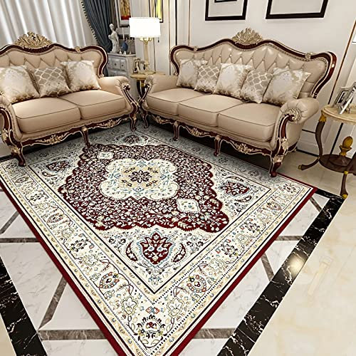 Teppich Wohnzimmer möbel,Waschbarer Teppich Mit Vintage-Blumenmuster In Schwarz, Gelb, Braun Wohnung deko,balkonteppich 180x280cm