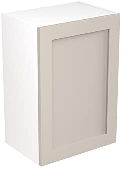 Kitchen Kit Flatpack Wall Cabinet - Shaker Door - Screwless Quick Build Kitchen Unit - Wall Mounted Unit - 500x720mm - Light Grey Matt