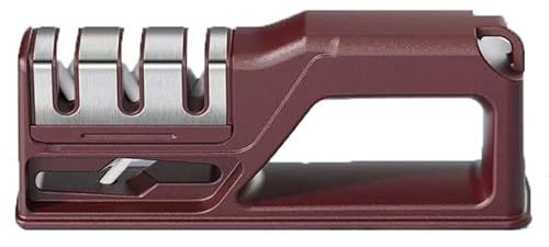 Afilador De Cuchillos - Afilador De Cuchillos Manual Profesional De 3 Niveles - Piedra De Cerámica, Discos De Carburo De Tungsteno, Piedras De Afilar De Diamante - Diseño Ergonómico - Diseño Negro (C