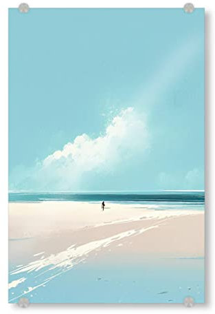 artboxONE Acrylglasbild 60x40 cm Reise/Strand und Meer Minimale Tropische Strandmalerei - Bild Kunst Farbe Himmel