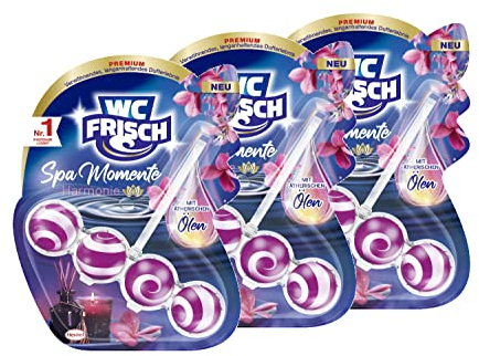 WC FRISCH Spa Momente Harmonie Toilettenstein (3x50g), WC Duftspüler mit luxuriösen, ätherischen Ölen, WC Stein für ein verwöhnendes & langanhaltendes Dufterlebnis