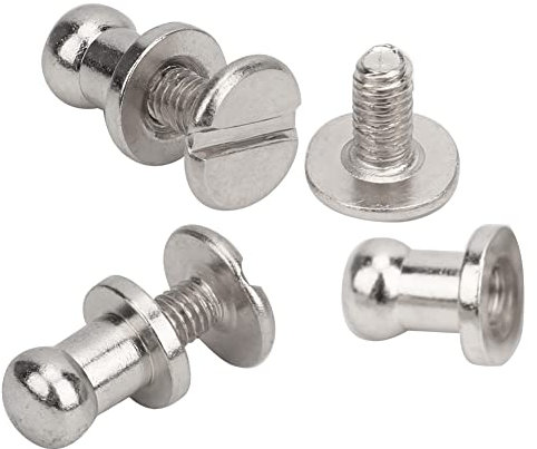 Juego de 20 Remaches para Uñas, Tornillo para Remache para Uñas, Cabeza Redonda, Clavos para Chupete, Remaches para Artesanía en Cuero (Cabeza de monje plata 7 * 5mm)