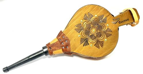 Fuelle artesano de madera y cuero en 46 cms. Fabricado a mano con materiales nobles.