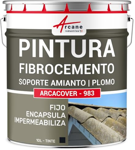 Peinture Fibrociment Encapsulage Amiante Plomb 10 L Ardoise | Résine d'Encapsulage, Rénove et Protège Toitures Fibrociment, Support Amiante et Plomb, Résiste aux Uv - Arcane Industries