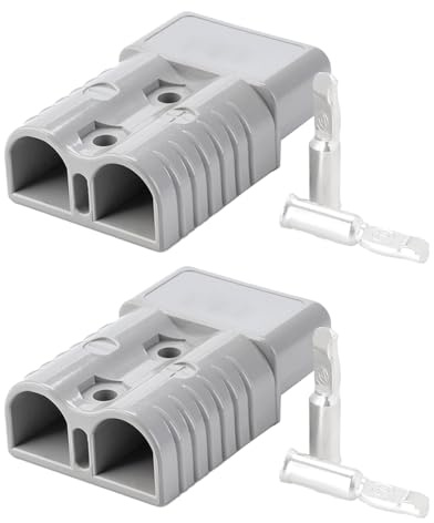 Eagles Lot de 2 connecteurs d'alimentation de 175 A, prise électrique à connexion rapide 175 A/600 V 4,2,1/0 AWG pour treuil de récupération ou remorque avec 4 broches terminales (gris)