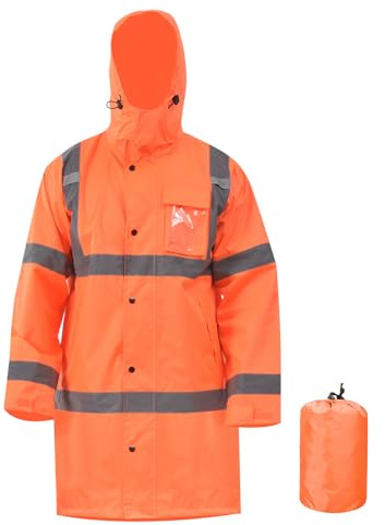 AYKRM Giacche impermeabili da lavoro di sicurezza Alta Visibilità fluo