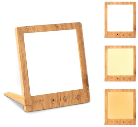 Lampe de Luminothérapie 10 000 lux, Lampe LED Lumière du Soleil Couleurs Téglable, Fonction mémoire, Contrôle tactile, Simulation Lumière du jour pour la maison, le bureau (Adaptateur non inclus)