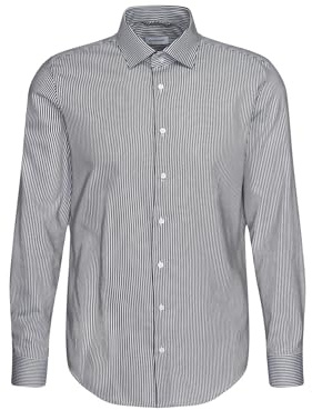 Seidensticker Camicia da Uomo Business – Slim Fit – Facile da Stirare – Colletto Kent – Maniche Lunghe – 100% Cotone, Blu, 42