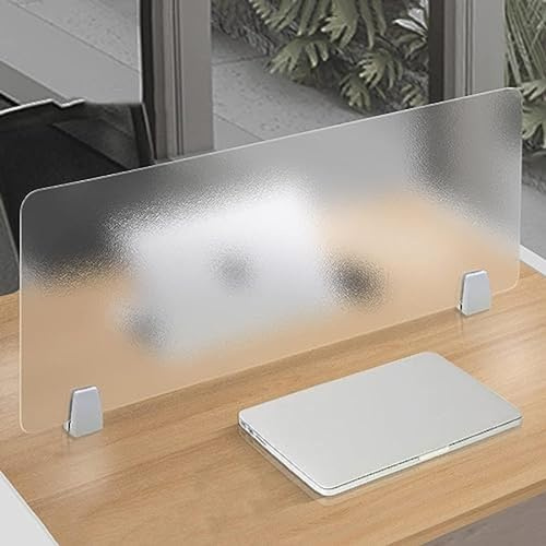 QTQHOME Acrylic Free Standing Privacy Screen, Desk Divider Home & Office Partitions,Portable Visual Distractions Privacy Panel for Table Top Workstation(100x30cm(39.4x11.8), Frosting)