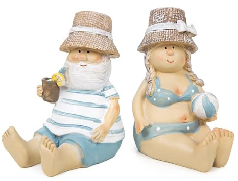 Logbuch-Verlag Urlauber Paar Figuren Mann & Frau Strandurlaub Bad Deko maritim Sommerdeko Pärchen 8,5 cm