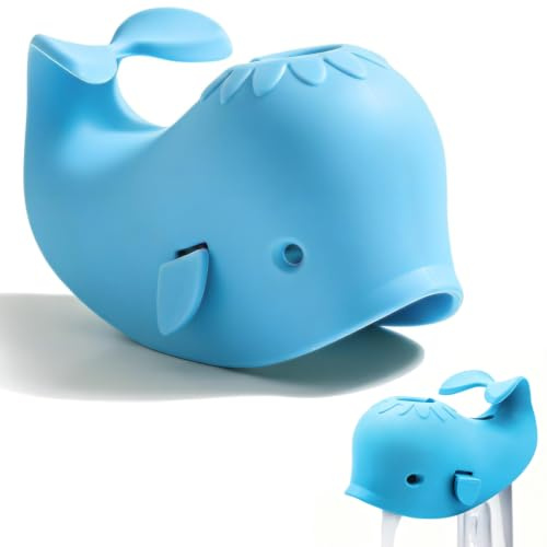 Norhogo Allungamento rubinetto per bambini, a forma di balena per bambini, in silicone, protezione per rubinetto, per neonati, bambini e bambini, balena, blu