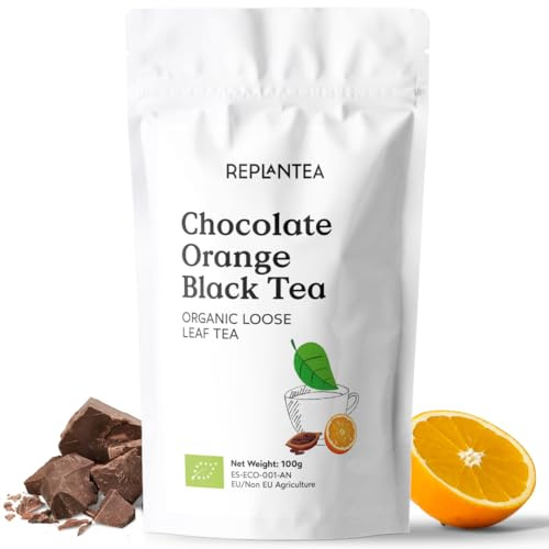 TE NEGRO CHOCOLATE NARANJA Ecológico 100g (50 Tazas) | Té Negro a Granel con Cacao, Naranja y Flor de Caléndula REPLANTEA