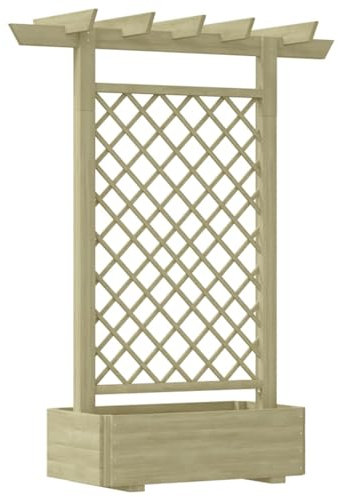 ShGaxin Jardinière pergola 162 x 56 x 204 cm Bois,Jardiniere sur Pieds,Bac avec Treillis,Jardiniere Terrasse