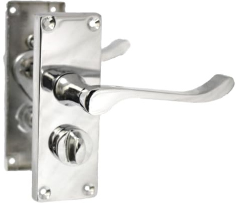 Betley Butterfly Victorian Door Handles Chrome Scroll Lever Privacy Internal Latch Bathroom Handle 118 x 40mm Modern Home & Office Wooden Doors