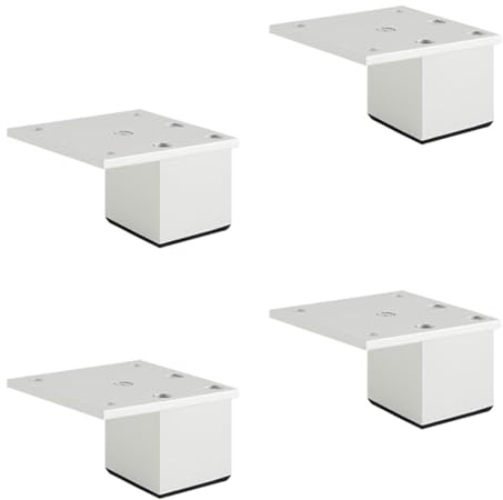 YJRZYQKXKL Furniture Legs Adjustable, 4pcs Square Furniture Feet Silver Aluminum Alloy | Anodized Surface Table Legs Height: 3-40cm Sofa Legs Cabinet Legs Kitchen Foot-3cm/1.2