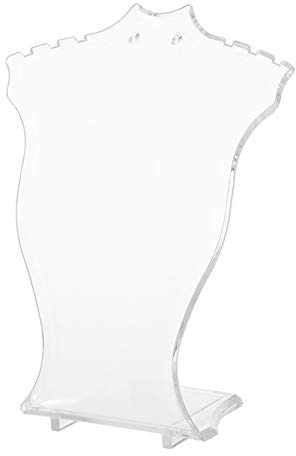 Dioche Schmuckbüsten-Ausstellungsständer, Kunststoffhalter für Halsketten und Ohrringe, für Messen, Juweliergeschäfte (Transparent)