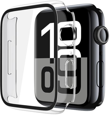 Misxi 2 Stück Harte PC Schutzhülle mit Gehärtetem Displayschutz für Apple Watch Series 11 (2025) Series 10 46mm, Ultra-dünne Anti-Fall Kratzfeste Abdeckung Schutz für iWatch, Matt Transparent