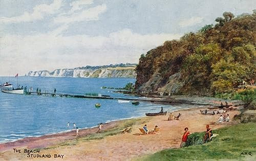 GKAZGQPR Berühmte Gemälde Leinwand Kunstdrucke Ölgemälde auf Leinwand der Strand Studland Bay von Alfred Robert Quinton Leinwand Ölgemälde für Schlafzimmer Home Decor 60x90cm