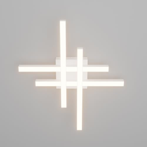 Klighten Plafoniera Led Soffitto 24W 1960LM, Plafoniera 3 Barra, Lampada Soffitto Decorativa Moderna per Corridoio Camera da Letto Soggiorno Cucina, 43 x 39 cm, Bianco Caldo 3000K, Bianco