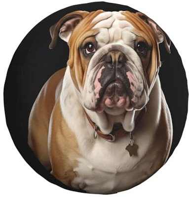 Reifenhülle Englische Bulldogge Radabdeckung Uv-Schutz Reserveradabdeckung Staubdicht Reifen-Aufbewahrungstasche Für Viele Fahrzeug Geländewagen Caravan 17 inch