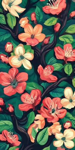 Malen Nach Zahlen Bunte Blumen Malen Nach Zahlen Kinder, XXL Groß DIY Malen Nach Zahlen Erwachsene Ölgemälde Set, mit 3-Pinseln und Acrylfarbe für Anfänger Geschenke und Home Wand Dekor 70x140cm T-656