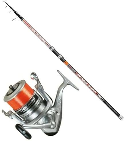Kit Surfcasting Canna TRABUCCO OCEANIC Storm Surf Telescopica 4.00 mt 200gr + Mulinello TRABUCCO