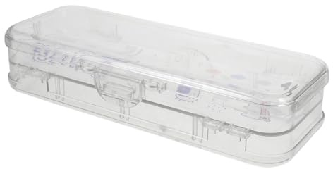 Uonlytech Leichte Bleistiftbox Aus Transparente Schreibwaren Box Mit Doppeltem Fächer Für Aufbewahrung Von Bleistiften Und Anderen Schreibutensilien