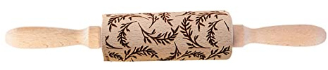 Prägeholz Nudelholz Backen Cookie Nudeln Kekse Waffeln Graviert Roller Frühling Blume Blatt Serie Muster