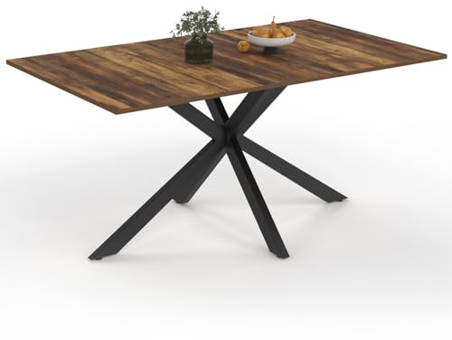 IDMarket - Table à Manger Rectangle Alix 160 cm Pied araignée Noir