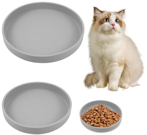 2 stycken oval kattskål, kattskål, silikonskal för hundar och katter