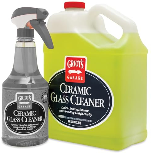 Ceramic Glass Cleaner 3.78L – Streak-Free Formula for Automotive Glass & Windows | Hydrophobic SiO₂ Technology Repels Water, Dirt & Grime for Crystal-Clear Clarity