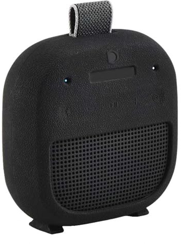 Hzycwgone Silikonskydd Fodral för Bose Nyhet SoundLink Micro bärbar Bluetooth-högtalare 2:a gen,Bärande Skyddande Hud Axelremsväska Tillbehör för Bose SoundLink Micro 2nd w/Karbinhake(Svart Väska)