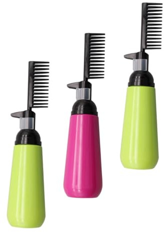 OSALADI Botella Peine Aplicador Para Tinte De Cabello 3 Unidades 130 Ml Plástico Pet Duradero Distribución Uniforme Sin Manchas Uso Profesional y Doméstico En Peluquería