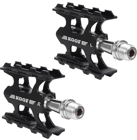 Mikikit 1 Paar Flache Aluminium Fahrradpedale rutschfest Mountainbike und Citybike Pedalzubehör Leicht und Langlebig für Rennrad und Trekking
