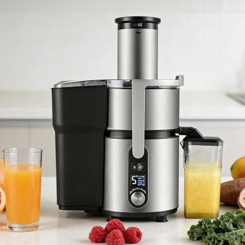 pealiritansemen Estrattore di Succo Professionale - Tramoggia da 84 mm E Controllo Digitale A 5 velocità,Acciaio Inossidabile,Spremiagrumi Professionale,per Casa,Bar,Ristoranti,Bancarelle,Juice Bar