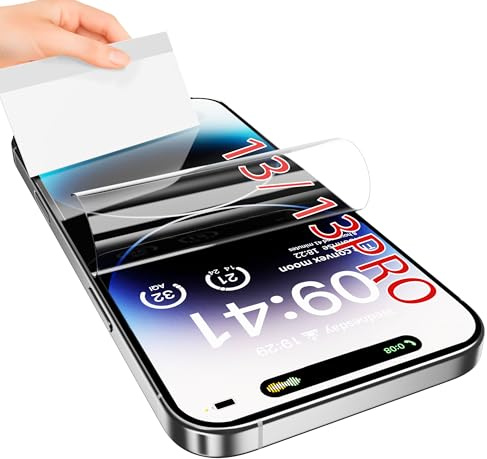 JUVENPROTO 3 Pezzi per iPhone 13 TPU Pellicola Protettiva Idrogel,Pellicola Protettiva TPU per Trasparente HD Morbida Display ID Impronte Digitali(Non Vetro Temperato)