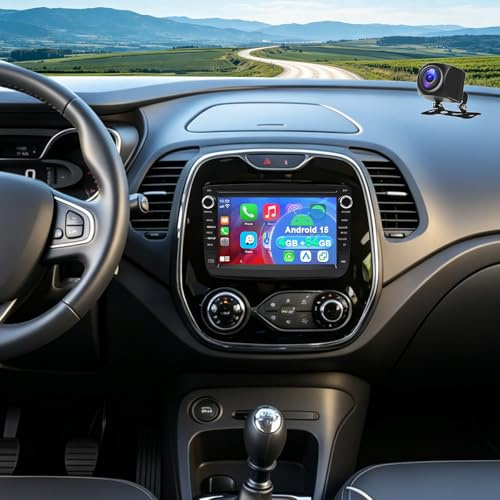 4+64G Android 15 Autoradio Stereo per Renault Captur 2013-2017 con Carplay Android Auto, 7 pollici Touch Screen Radio Lettore Multimediale con navigazione GPS SWC Mirror Link WiFi Bluetooth