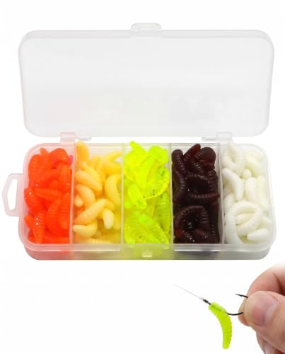 RAVNIX Leurres de Pêche Souples, 150 Pièces Appâts Artificiels au Design Flexible et Réaliste, Efficace pour Pêcher Truite, Bar et Carnassiers en Eau Douce et Mer
