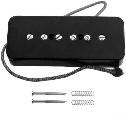 Klassisk P90 gitarr pickup Alnico 2 magnet vit (svart bro) | Alnico 2 magnet, varm vintage ton, dynamiskt svar, svart spole, rikt musikuttryck