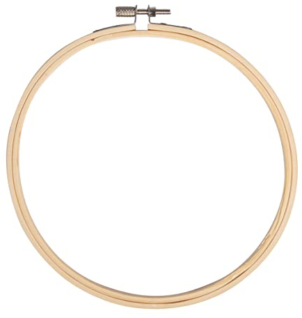 Rayher Stickrahmen rund Bambus ø 23 cm, Kreuzstich, kreisförmig, Hoop Ring Kreis, Ring für Bastelarbeiten, Nähen, für DIY-Handwerk, Stickerei Hoop, runde Nähmaschine, Cross Stitch Hoop, 62564000