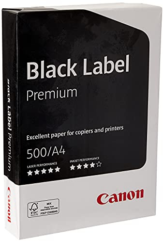 Canon Black Label Premium A4 75gsm FSC White (1 x 500 Sheets) Copier/Laser/Inkjet Paper