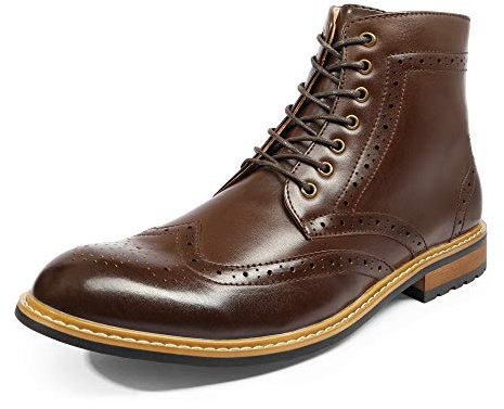 Bruno Marc Men's Dress Ankle Derby Boots,Dark/Brown,10.5