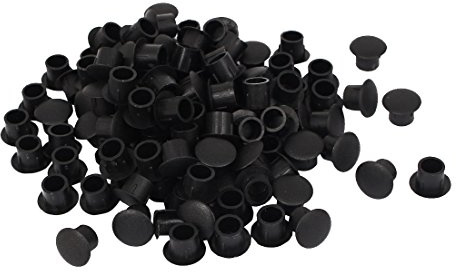 sourcing map 100 Stück Möbel Schrauben Abdeckungen 8mm Durchmesser Schwarz | Abdeckkappen, Kunststoff, Für bohrlöcher
