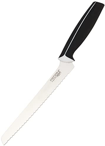 Pedrini Master Coltello Pane, Acciaio Inossidabile, Nero, 21 Cm