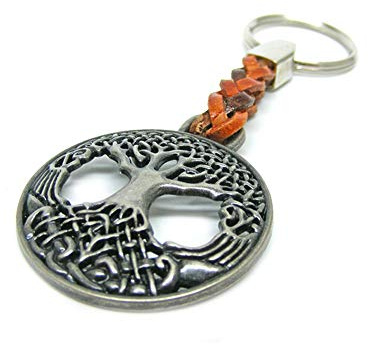 Porte clefs Anneau Porte clefs Arbre de Vie en Argent -Un Bijou Particulier, Qui Donne de la Force. 7cm Plus l'anneau 2,5cm