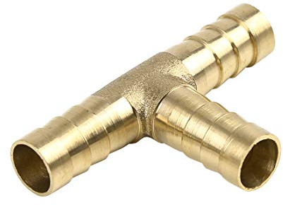 sourcing map T-Stück 3 Wege Verbinder 1x Messing Für Luft, Wasser, Gas, Öl | Farbe Gold, Durchmesser 10mm, Korrosionsbeständig, Gute Dichtung, Für Temperierkreise, Pneumatikkreise