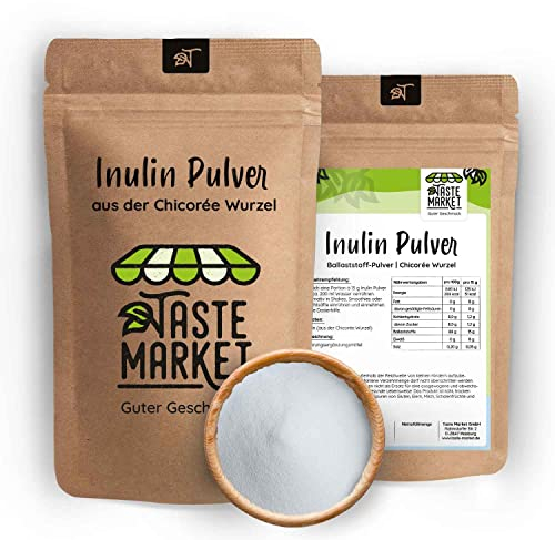 Inulin Pulver 100 g | aus der Chicorée Wurzel | GRÖSSENAUSWAHL | hoher Ballaststoffgehalt | vegan